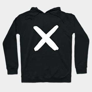 Diagonal Cross Plus Sign Monochrome Minimal Nordic X Hoodie